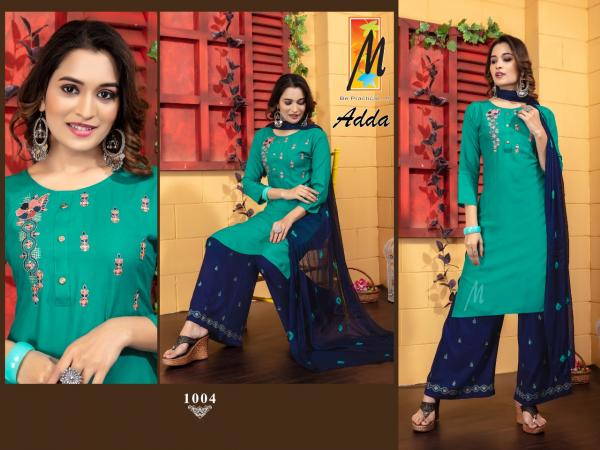 Adda Plazo Rayon Embroidery Designer Readymade suit